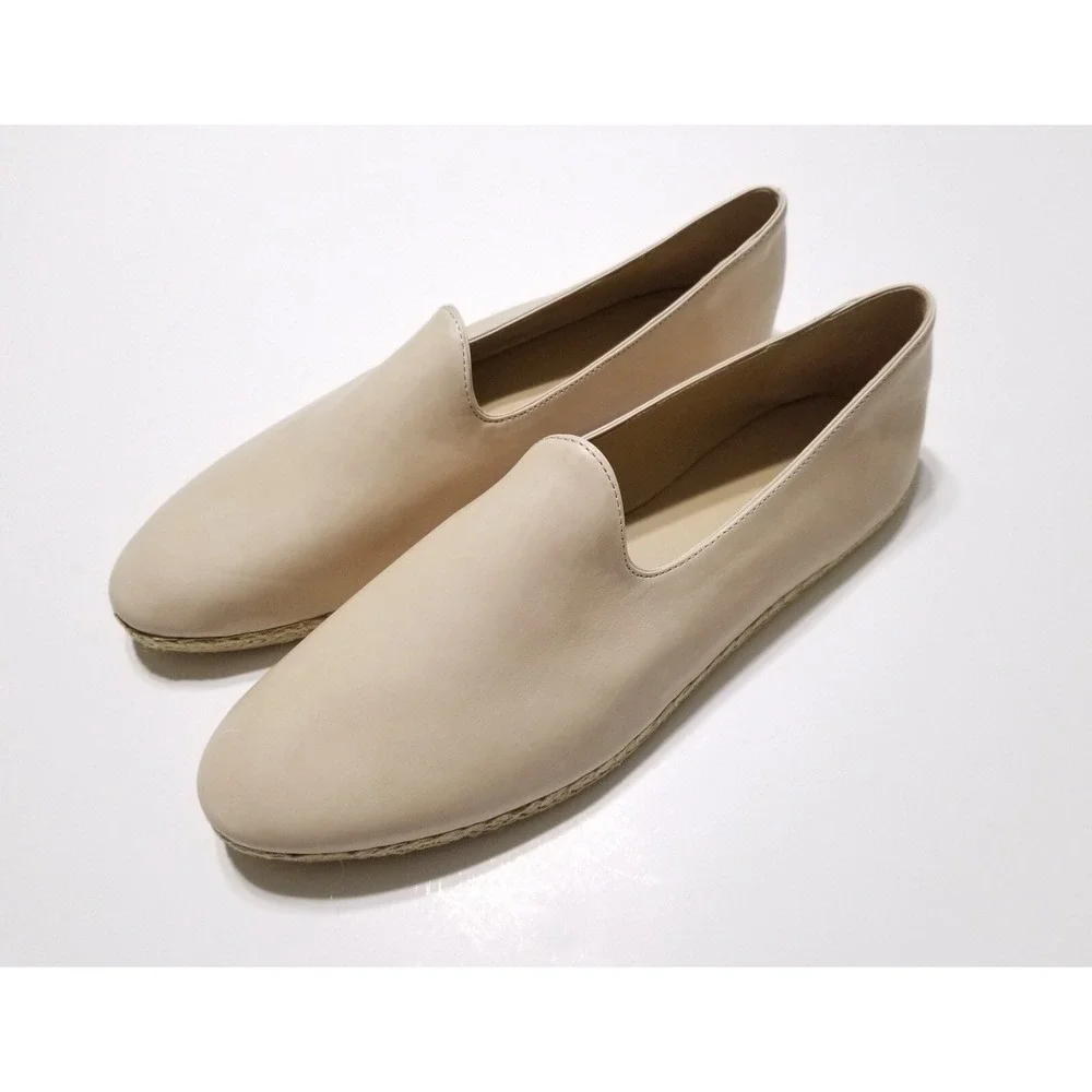 Vince Malia Leather Espadrilles Flat Loafers Sandember Beige NIB Size 9.5 $175 - Picture 6 of 16